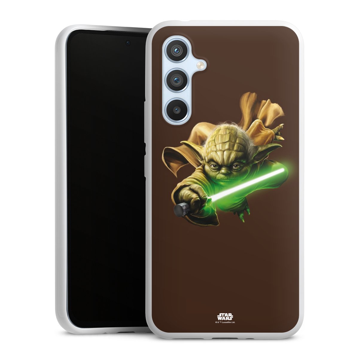 Galaxy A54 5G Handy Silikon Hülle Case weiß Handyhülle Yoda Merchandise Star Wars Silikon Case