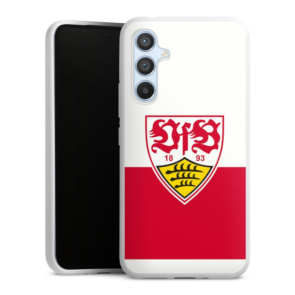 Galaxy A54 5G Handy Silikon Hülle Case weiß Handyhülle Official Licensed Product Logo Vfb Stuttgart Silikon Case