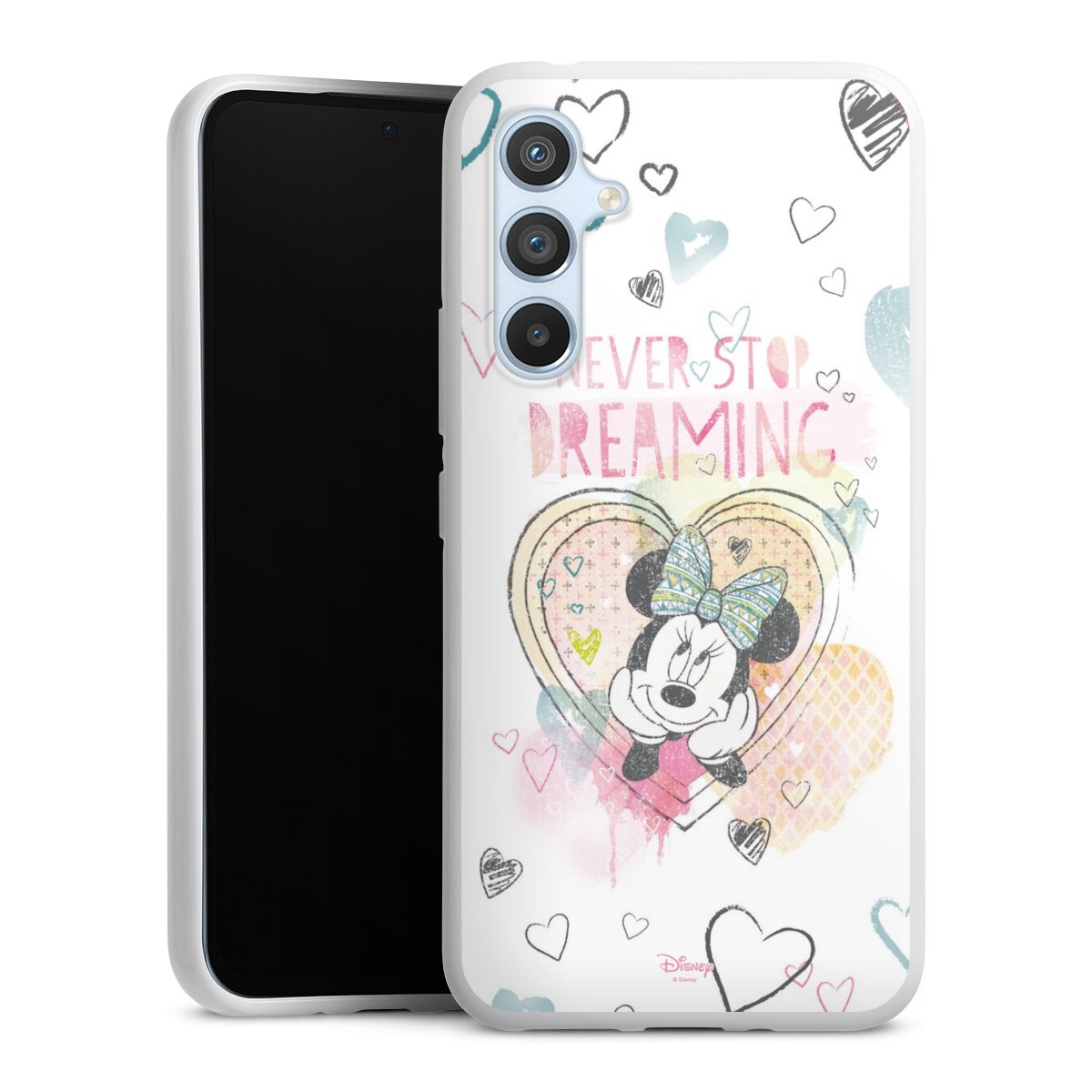 Galaxy A54 5G Handy Silikon Hülle Case weiß Handyhülle Disney Official Licensed Product Minnie Mouse Silikon Case