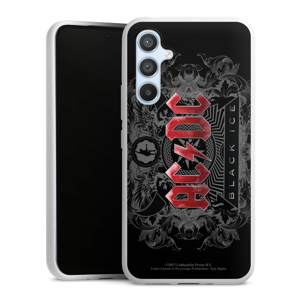 Galaxy A54 5G Handy Silikon Hülle Case weiß Handyhülle Merchandise Black Ice Acdc Silikon Case