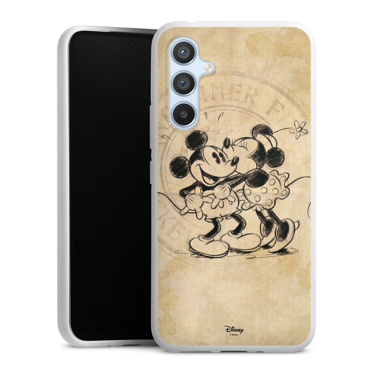 Galaxy A54 5G Handy Silikon Hülle Case weiß Handyhülle Mickey Mouse Vintage Minnie Mouse Silikon Case