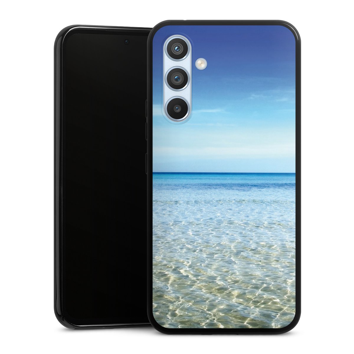 Galaxy A54 5G Handy Silikon Hülle Case schwarz Handyhülle Urlaub Sky Ocean