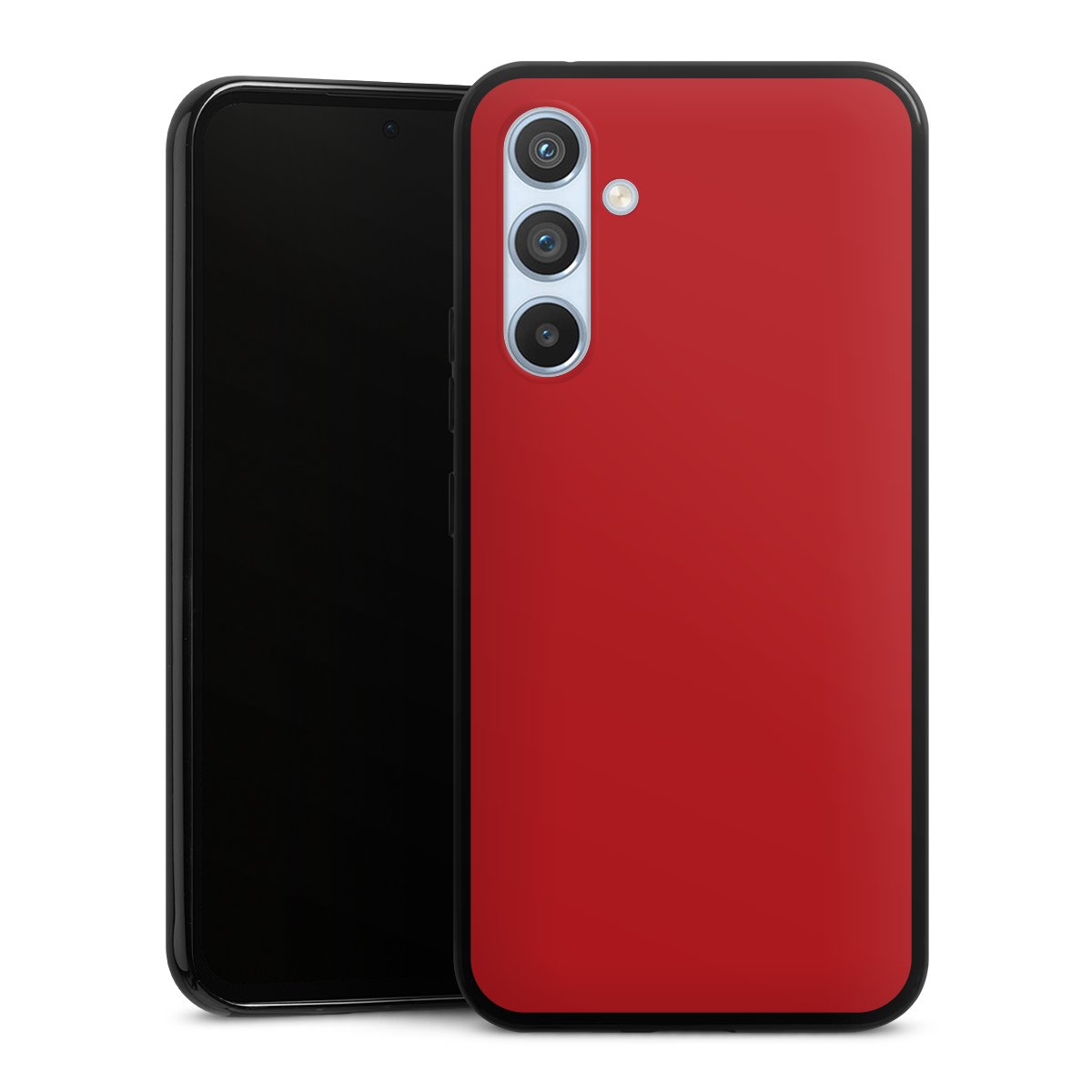 Galaxy A54 5G Handy Silikon Hülle Case schwarz Handyhülle Colour Unicoloured Red