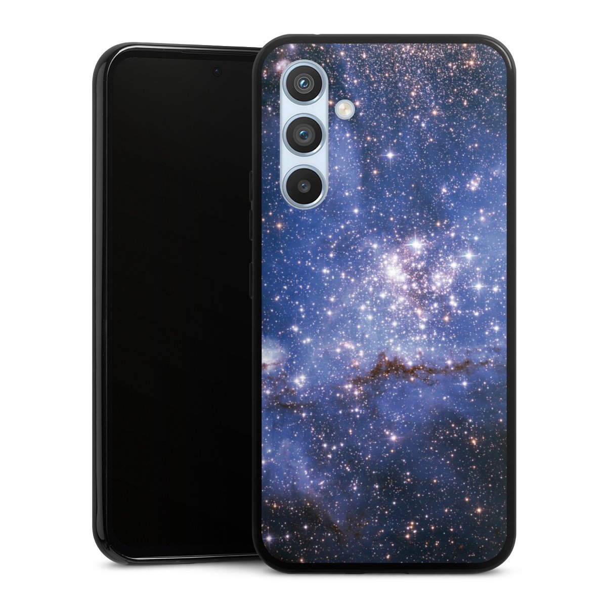 Galaxy A54 5G Handy Silikon Hülle Case schwarz Handyhülle Weltall Galaxy Weltraum