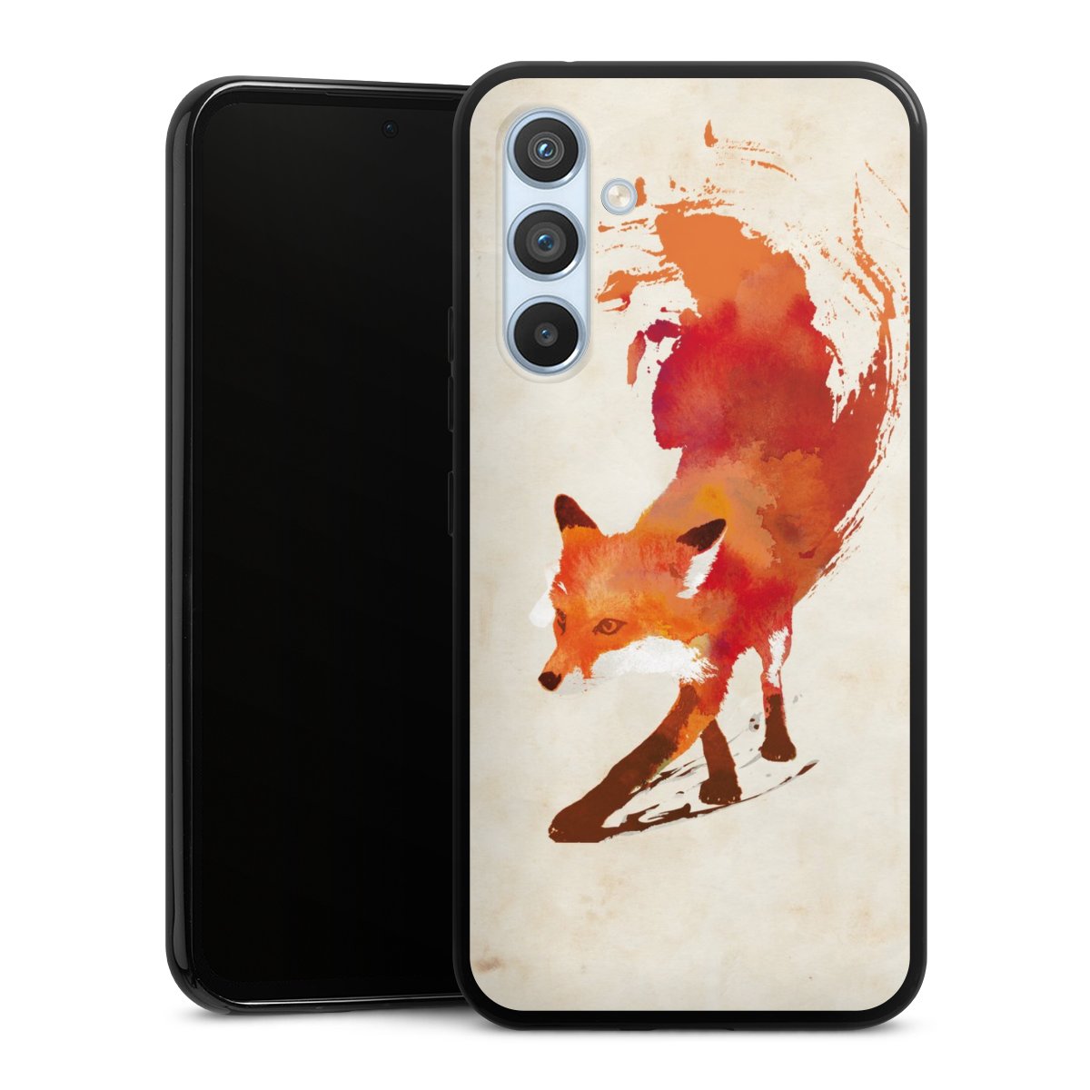 Galaxy A54 5G Handy Silikon Hülle Case schwarz Handyhülle Fox Graphic