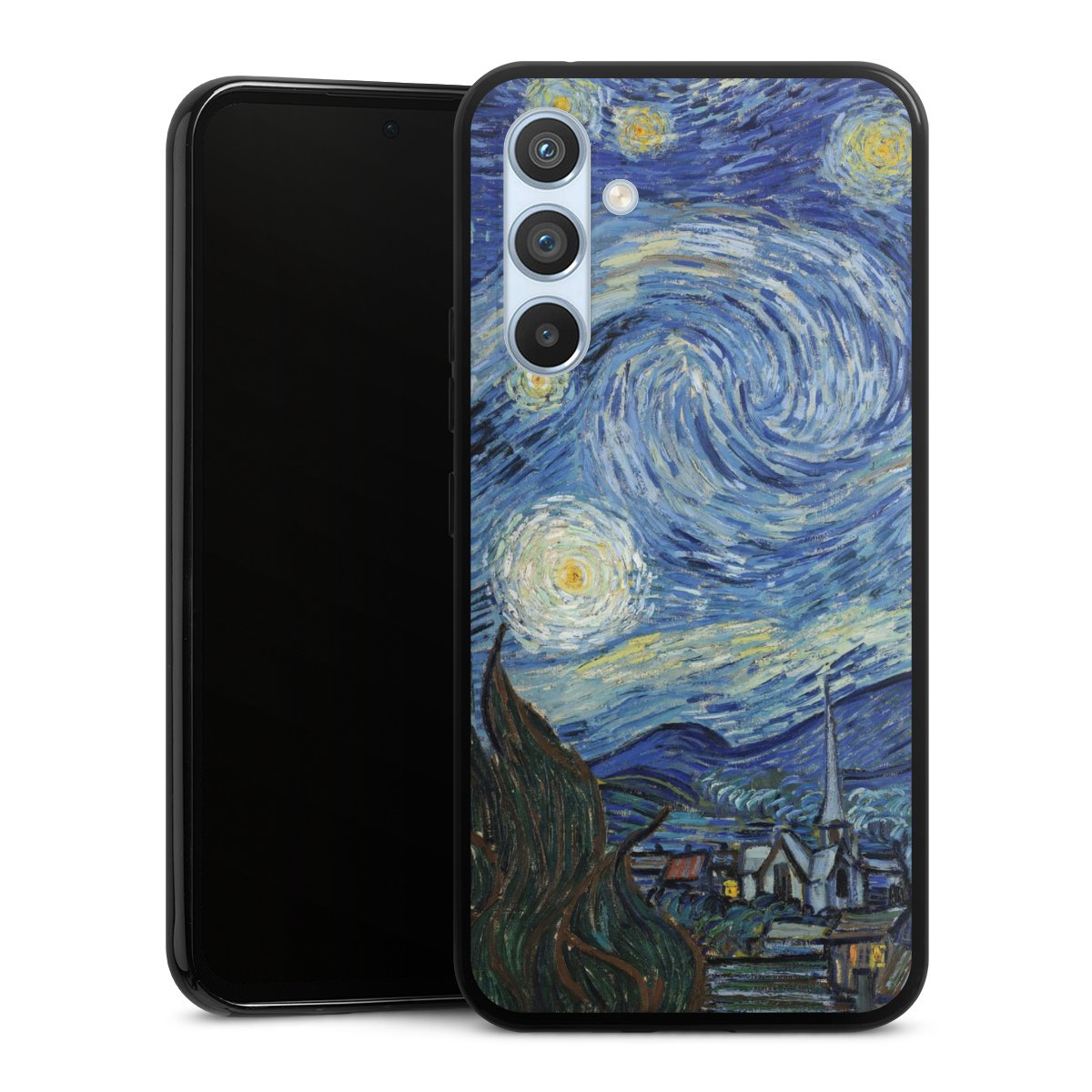 Galaxy A54 5G Handy Silikon Hülle Case schwarz Handyhülle The Starry Night Kunst Vincent Van Gogh