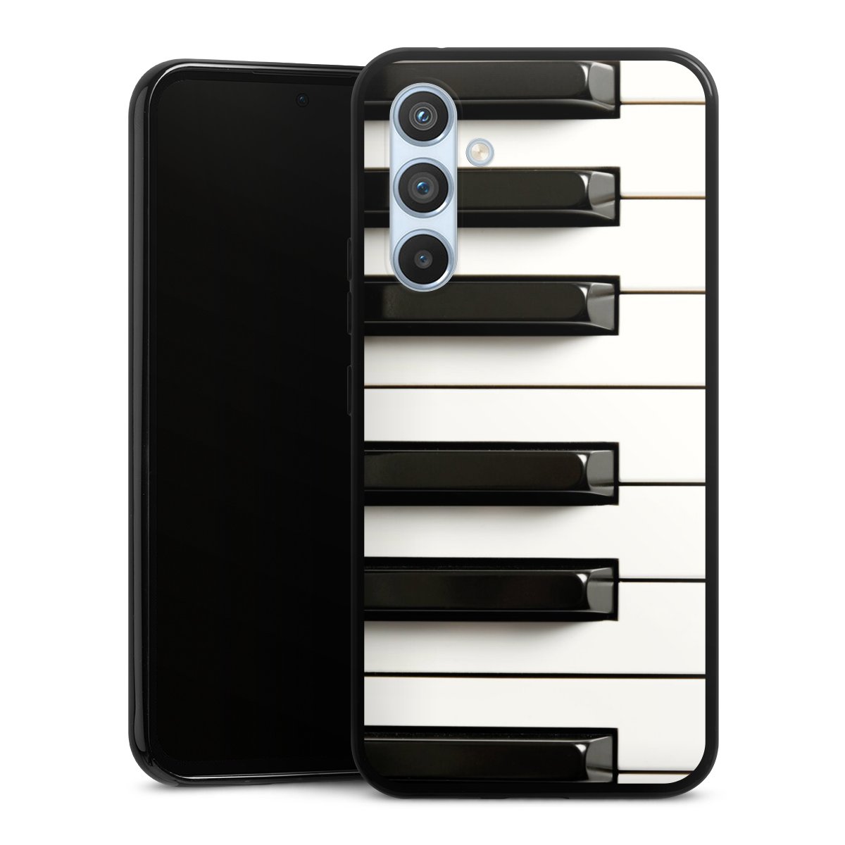 Galaxy A54 5G Handy Silikon Hülle Case schwarz Handyhülle Klavier Piano Music