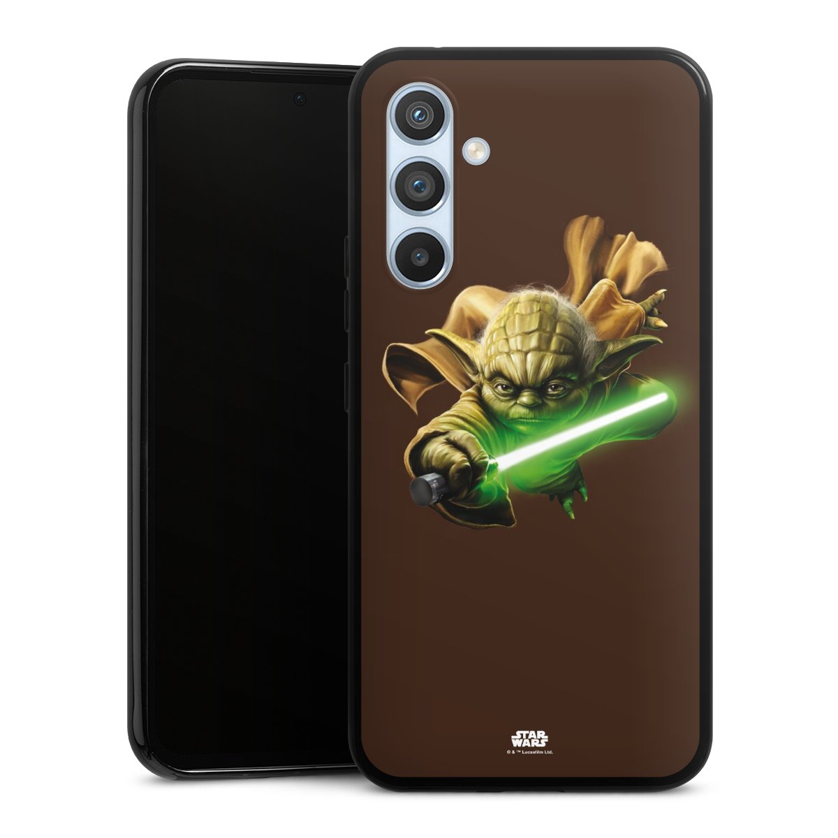 Galaxy A54 5G Handy Silikon Hülle Case schwarz Handyhülle Yoda Merchandise Star Wars