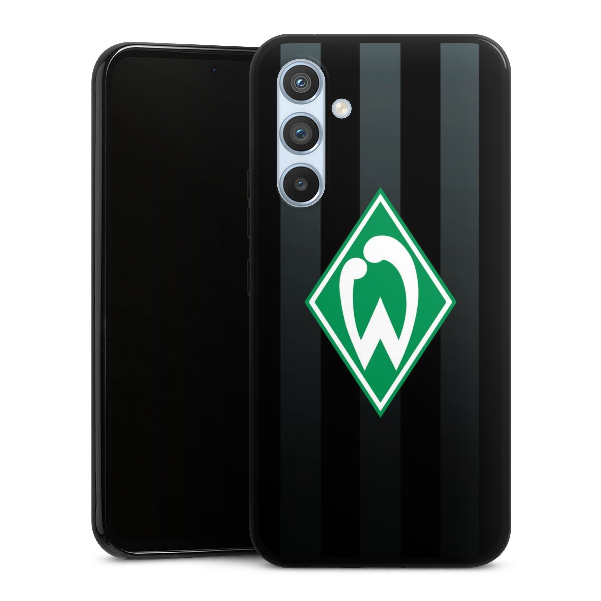 Galaxy A54 5G Handy Silikon Hülle Case schwarz Handyhülle Stripes Sv Werder Bremen Official Licensed Product