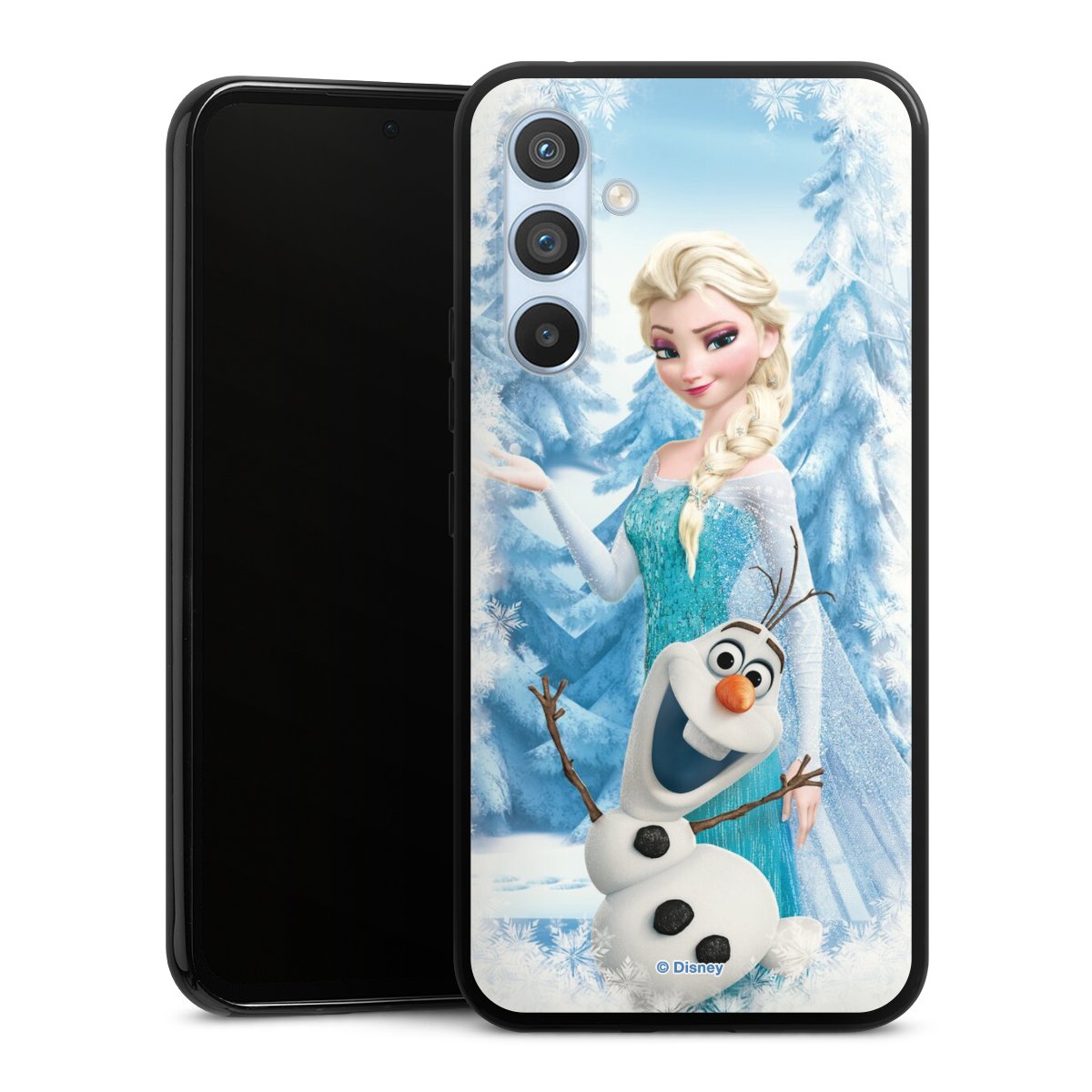 Galaxy A54 5G Handy Silikon Hülle Case schwarz Handyhülle Official Licensed Product Frozen Elsa Disney