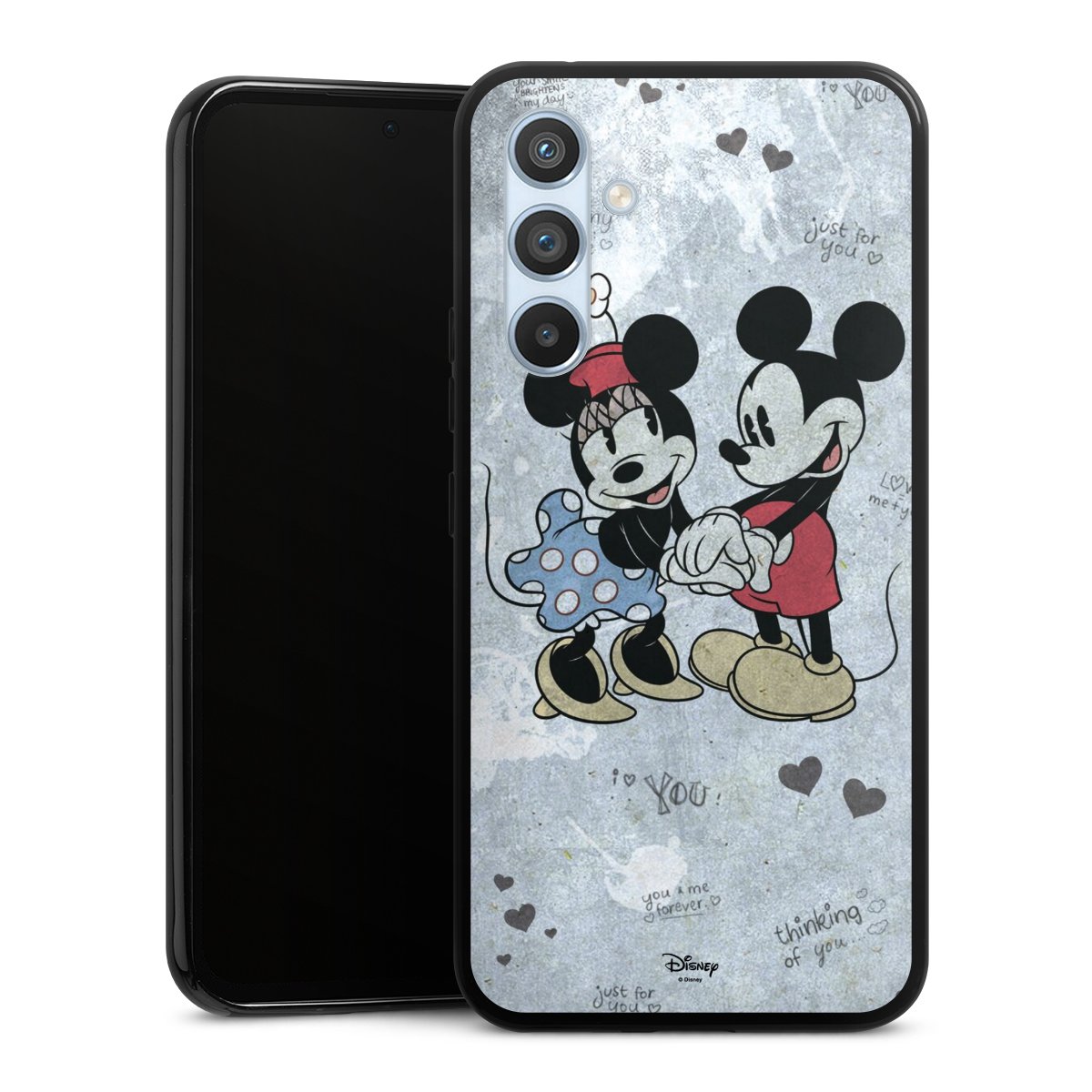 Galaxy A54 5G Handy Silikon Hülle Case schwarz Handyhülle Mickey & Minnie Mouse Vintage Disney