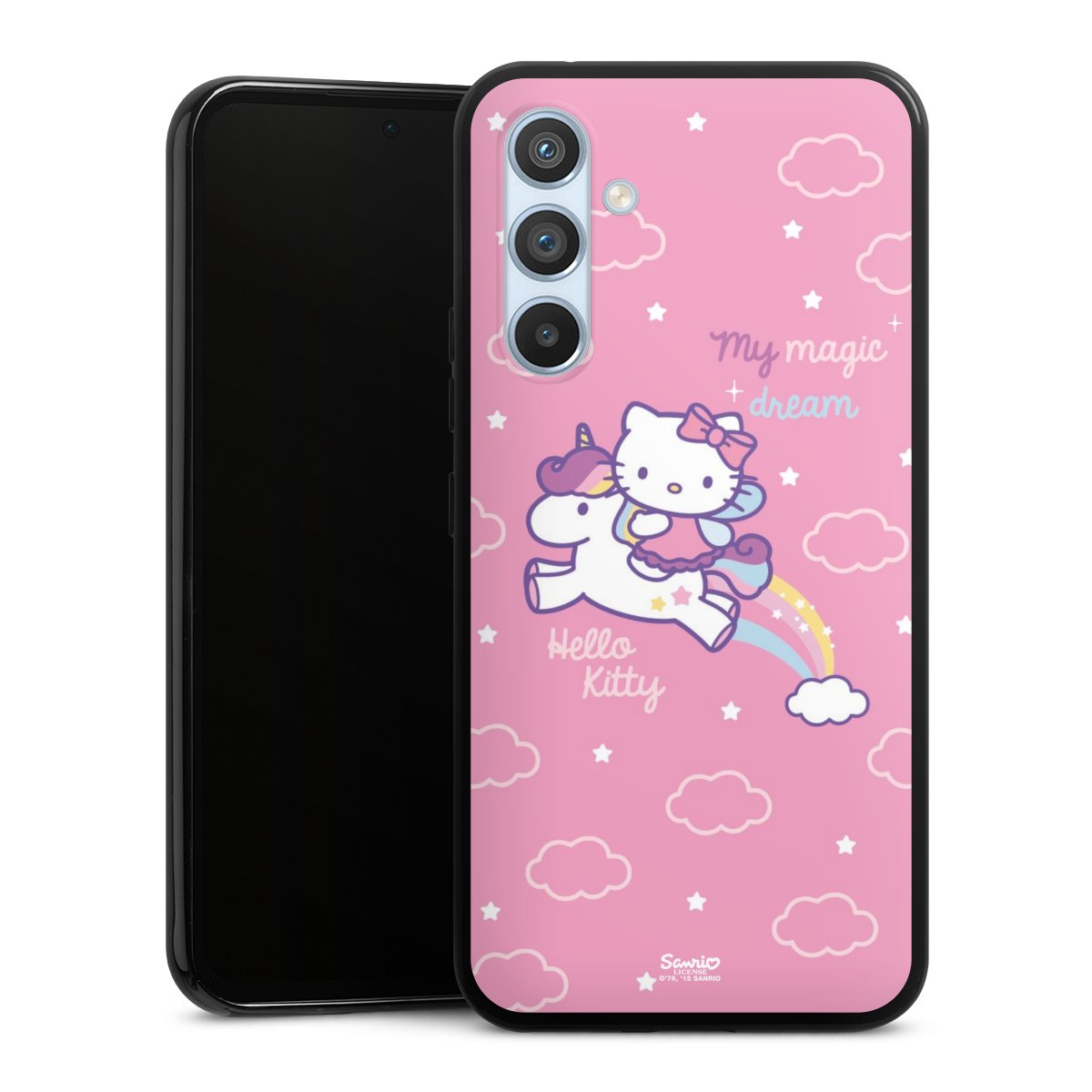 Galaxy A54 5G Handy Silikon Hülle Case schwarz Handyhülle Einhorn Official Licensed Product Hello Kitty