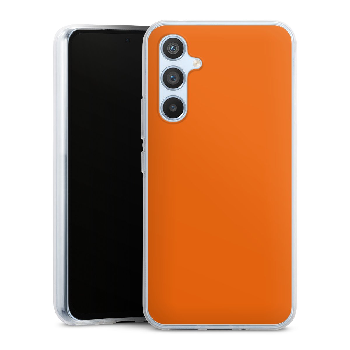 Galaxy A54 5G Handy Silikon Hülle Case transparent Handyhülle Orange Colour Unicoloured Silikon Case