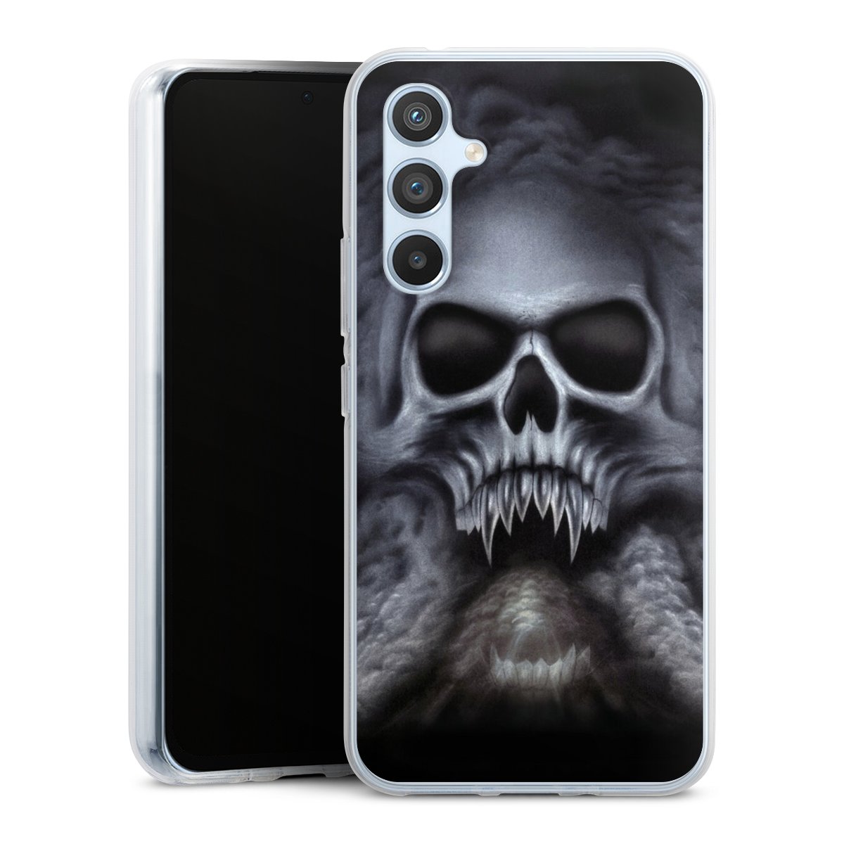 Galaxy A54 5G Handy Silikon Hülle Case transparent Handyhülle Totenkopf Skull Silikon Case