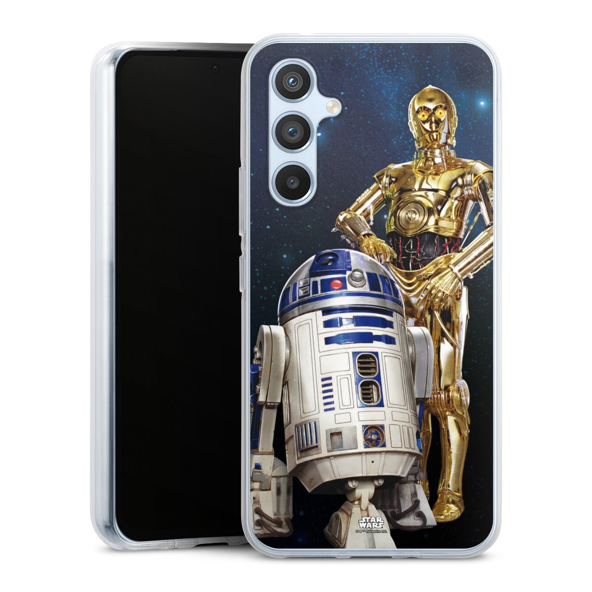 Galaxy A54 5G Handy Silikon Hülle Case transparent Handyhülle Weltall Star Wars R2d2 Silikon Case