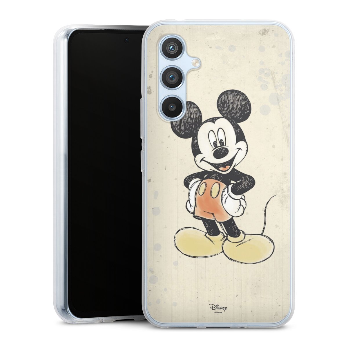 Galaxy A54 5G Handy Silikon Hülle Case transparent Handyhülle Water Colour Mickey & Minnie Mouse Official Licensed Product Silikon Case