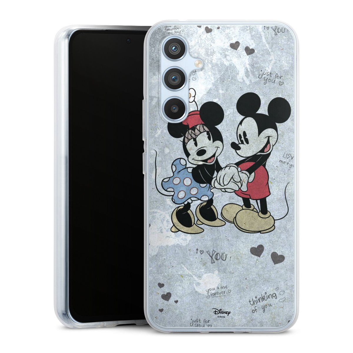 Galaxy A54 5G Handy Silikon Hülle Case transparent Handyhülle Mickey & Minnie Mouse Vintage Disney Silikon Case