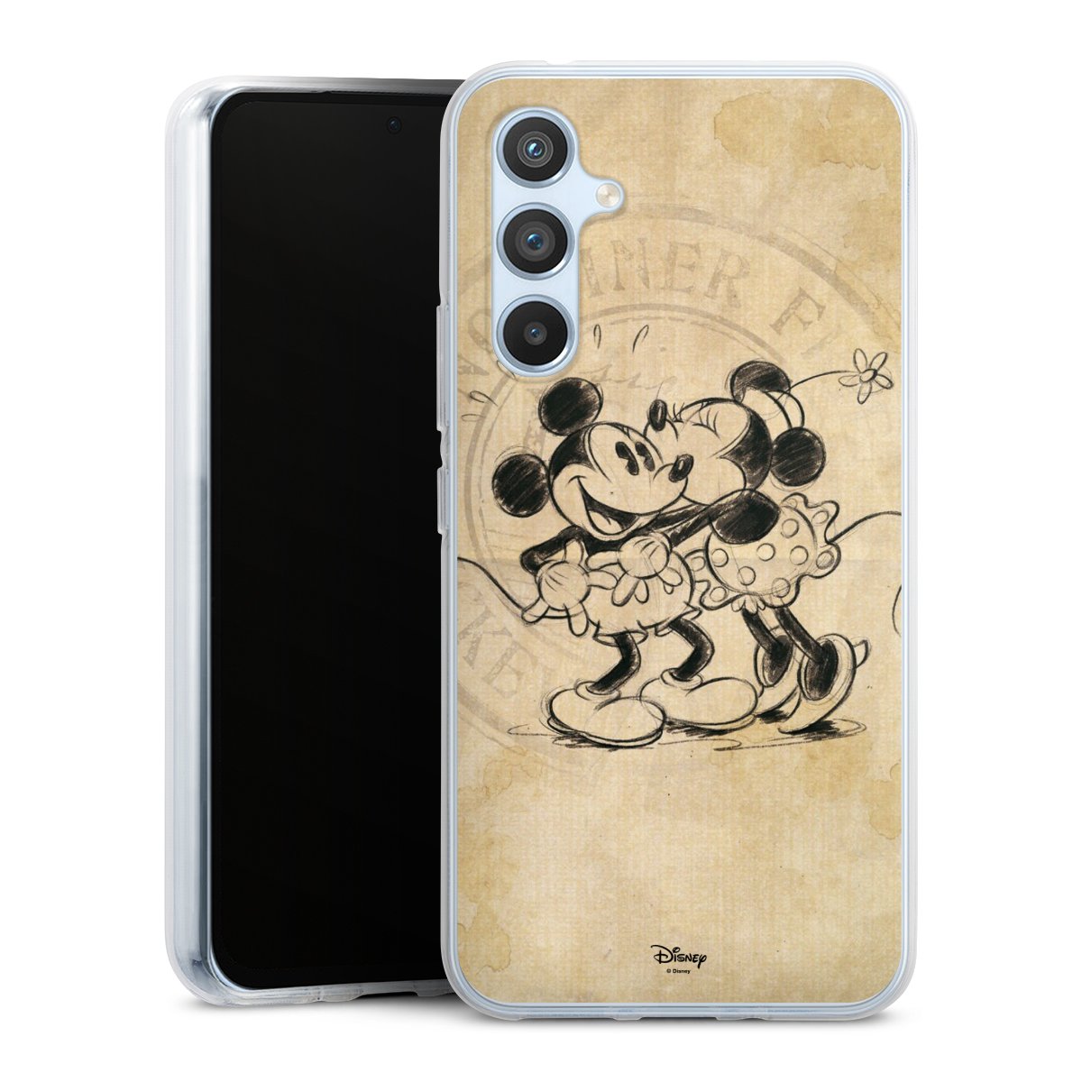 Galaxy A54 5G Handy Silikon Hülle Case transparent Handyhülle Mickey Mouse Vintage Minnie Mouse Silikon Case