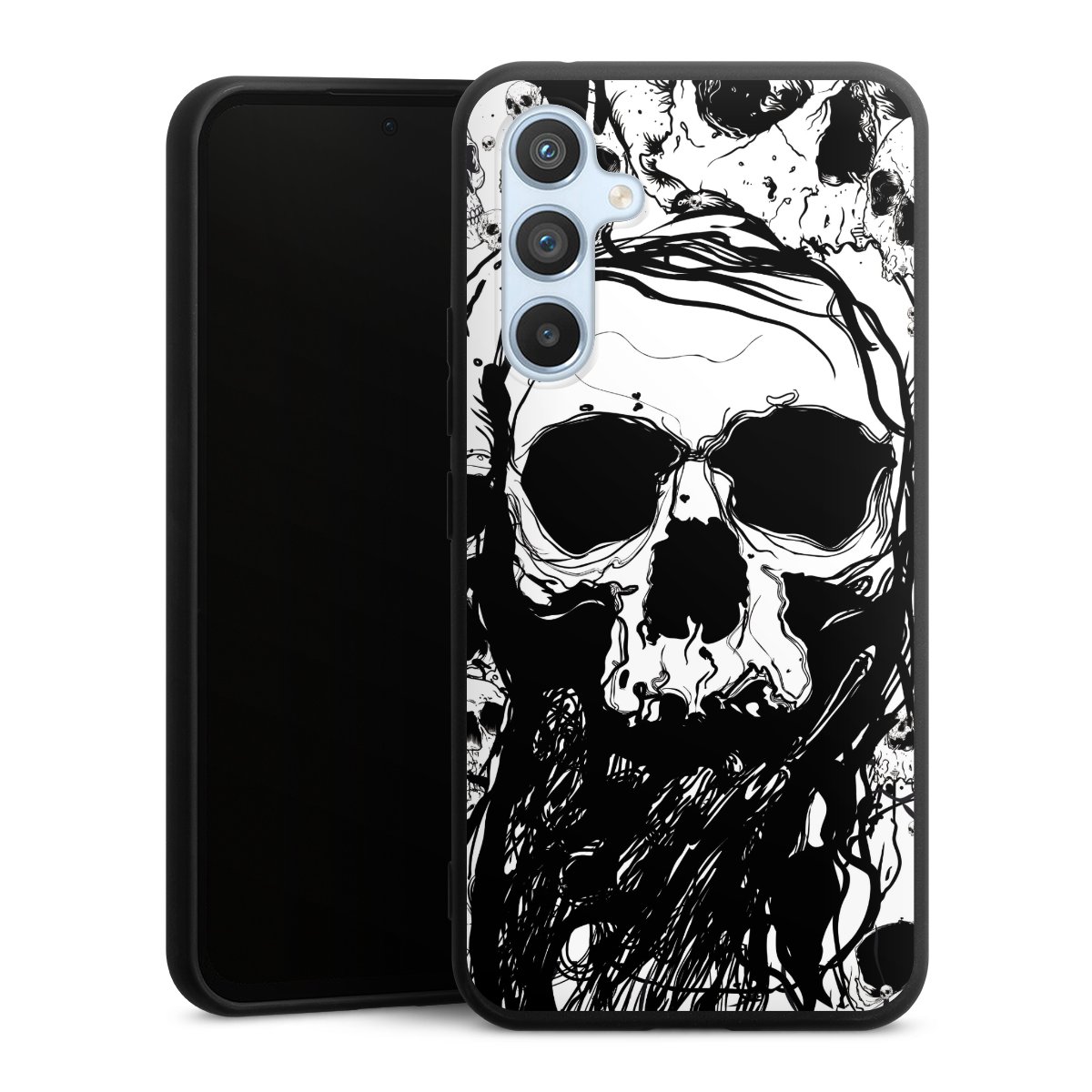 Galaxy A54 5G Handy Premium Silikon Hülle Handyhülle schwarz Case Totenkopf Halloween Silikon Premium Case