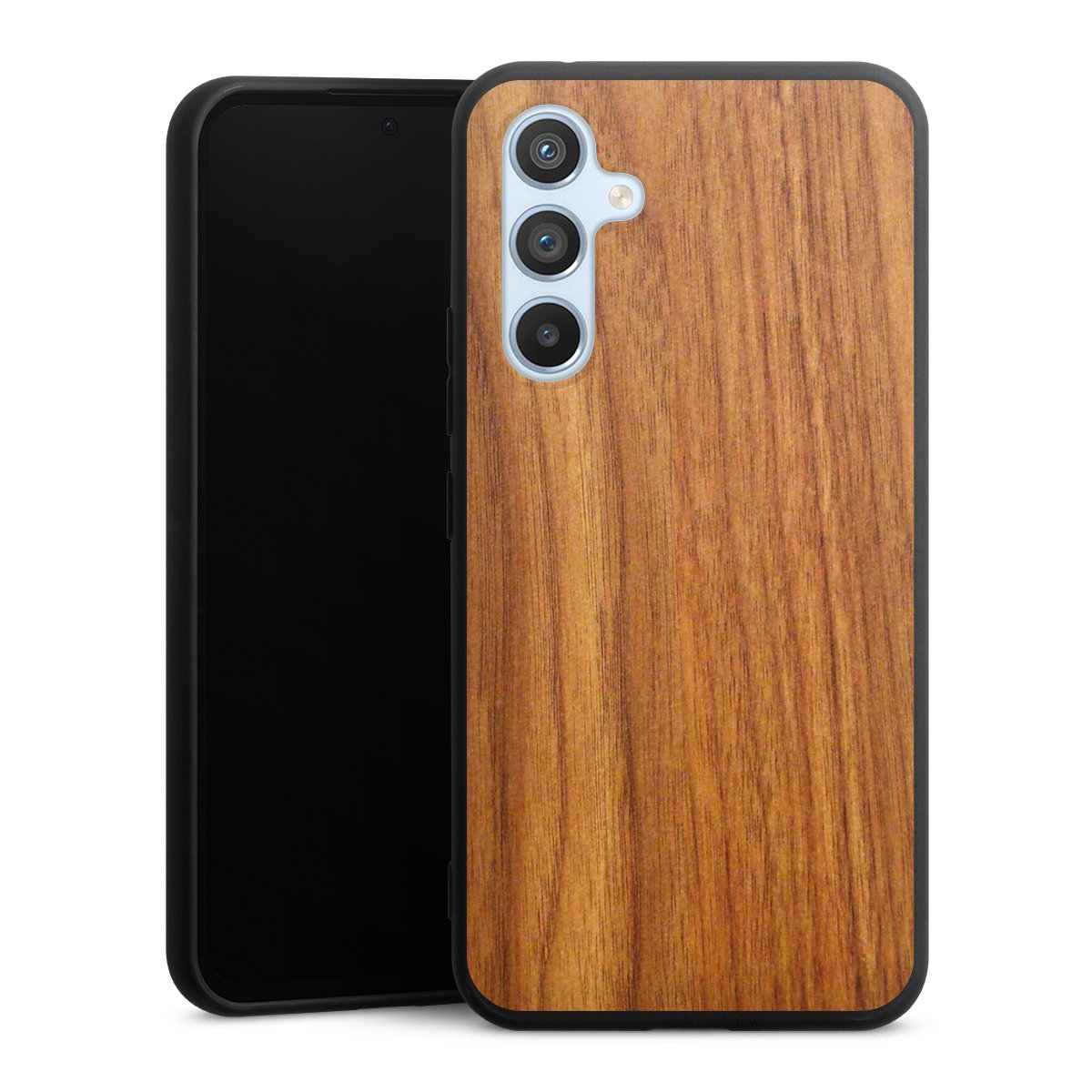 Galaxy A54 5G Handy Premium Silikon Hülle Handyhülle schwarz Case Wood Larch Wooden Look Silikon Premium Case