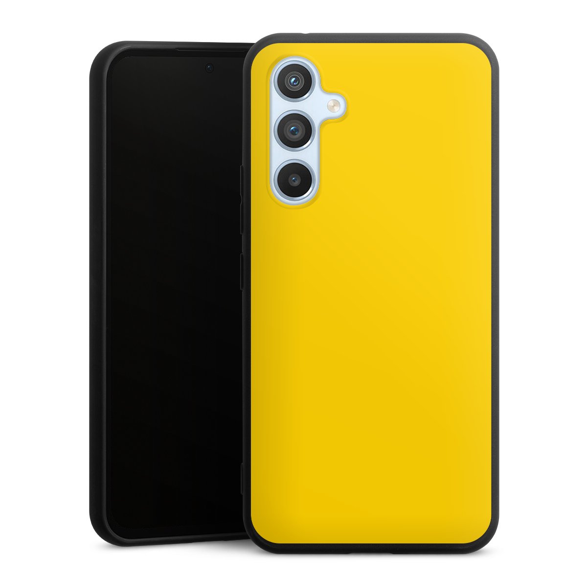 Galaxy A54 5G Handy Premium Silikon Hülle Handyhülle schwarz Case Yellow Unicoloured Colour Silikon Premium Case