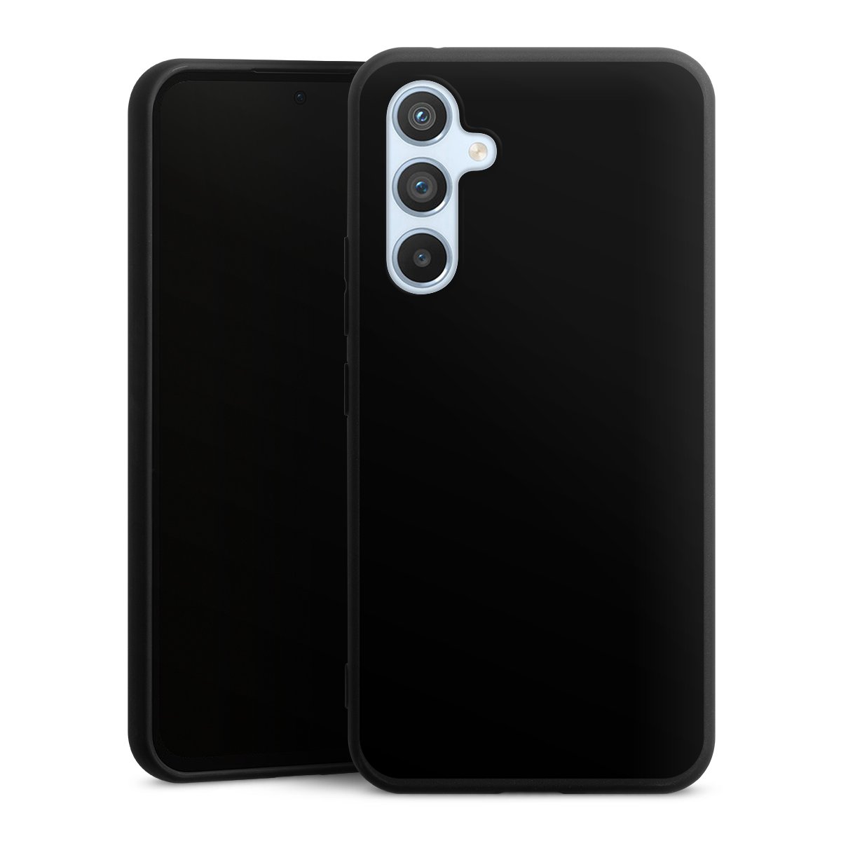 Galaxy A54 5G Handy Premium Silikon Hülle Handyhülle schwarz Case Black Colour Unicoloured Silikon Premium Case