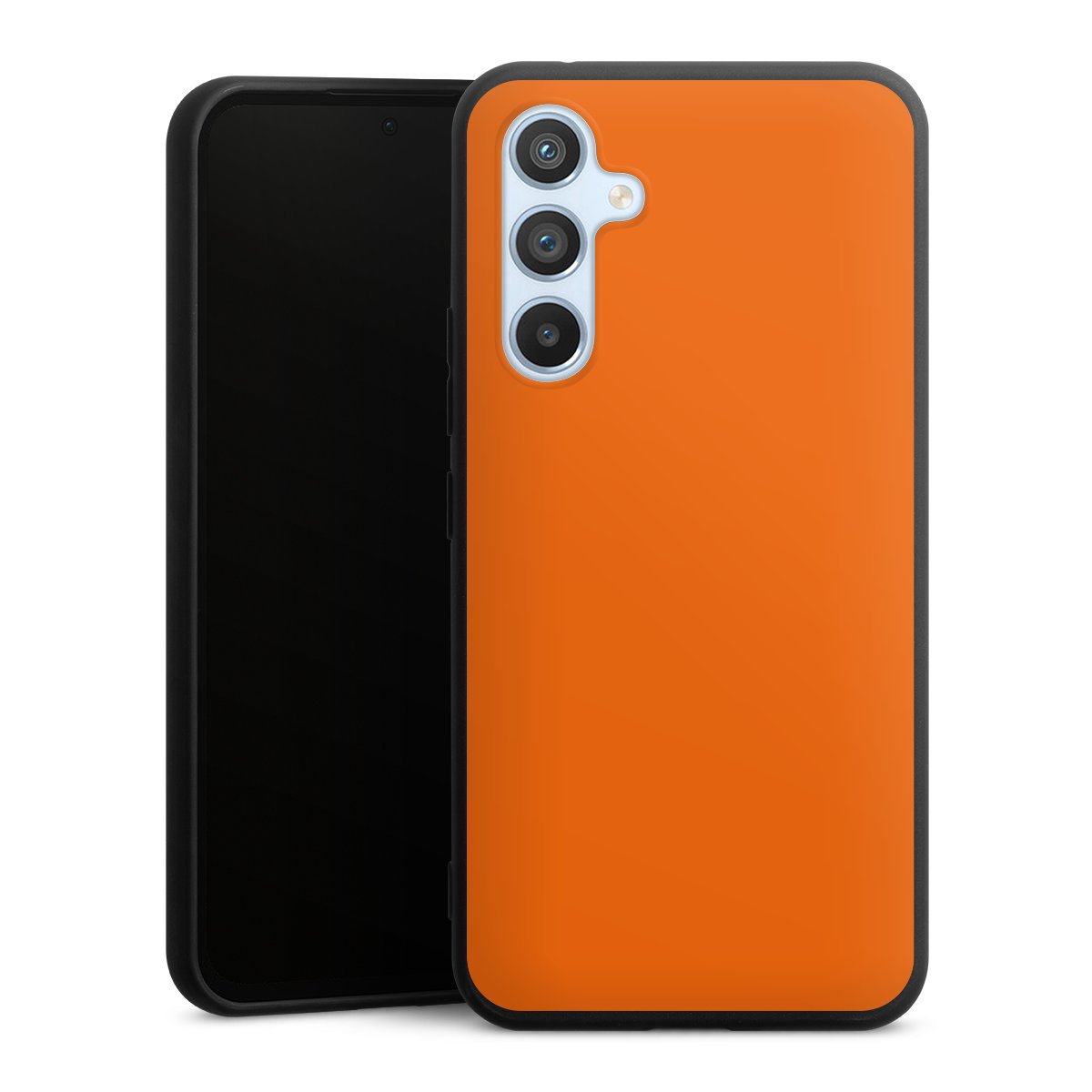 Galaxy A54 5G Handy Premium Silikon Hülle Handyhülle schwarz Case Orange Colour Unicoloured Silikon Premium Case