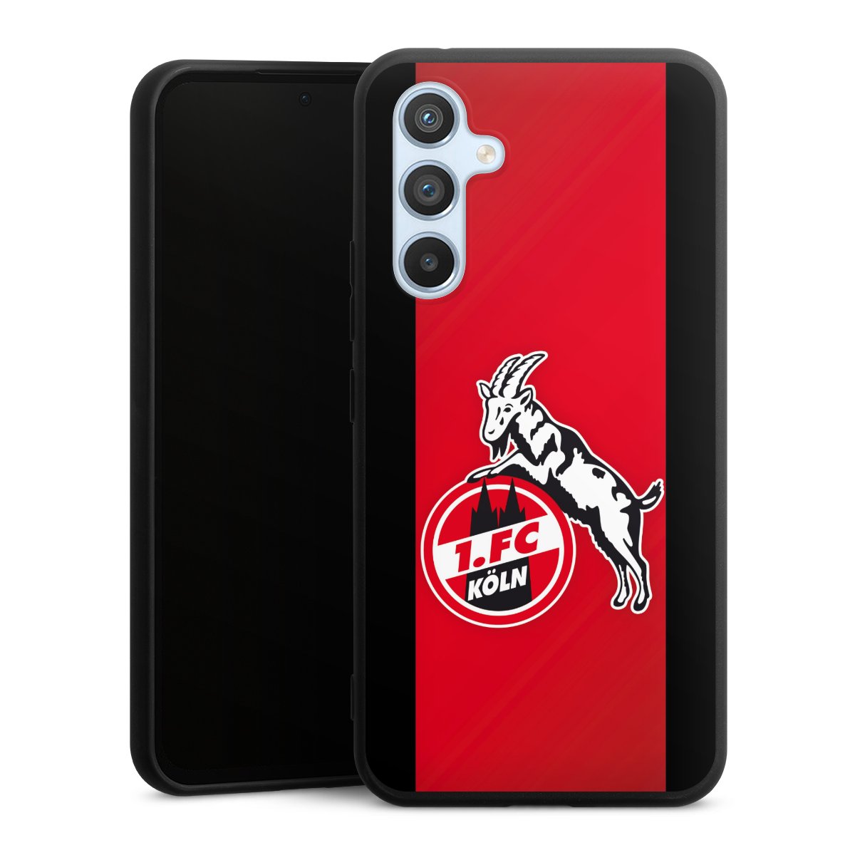 Galaxy A54 5G Handy Premium Silikon Hülle Handyhülle schwarz Case Official Licensed Product Billy Goat Hennes 1. Fc Köln Silikon Premium Case