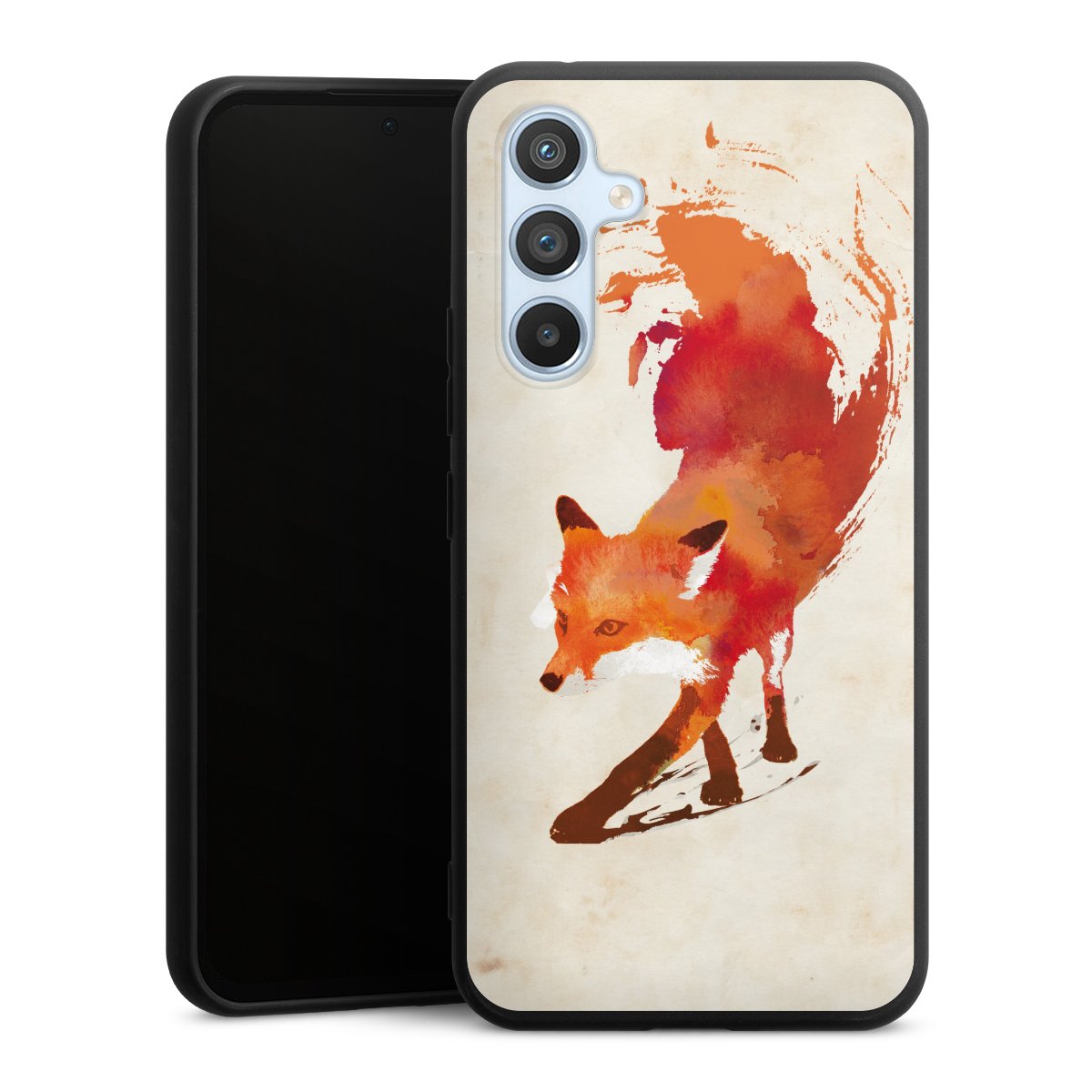 Galaxy A54 5G Handy Premium Silikon Hülle Handyhülle schwarz Case Fox Graphic Silikon Premium Case