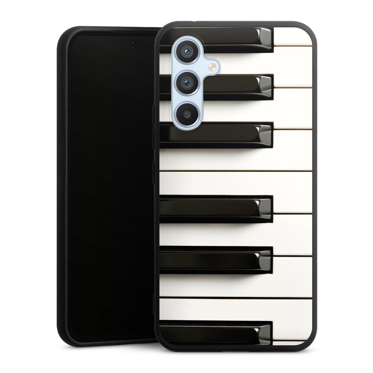 Galaxy A54 5G Handy Premium Silikon Hülle Handyhülle schwarz Case Klavier Piano Music Silikon Premium Case