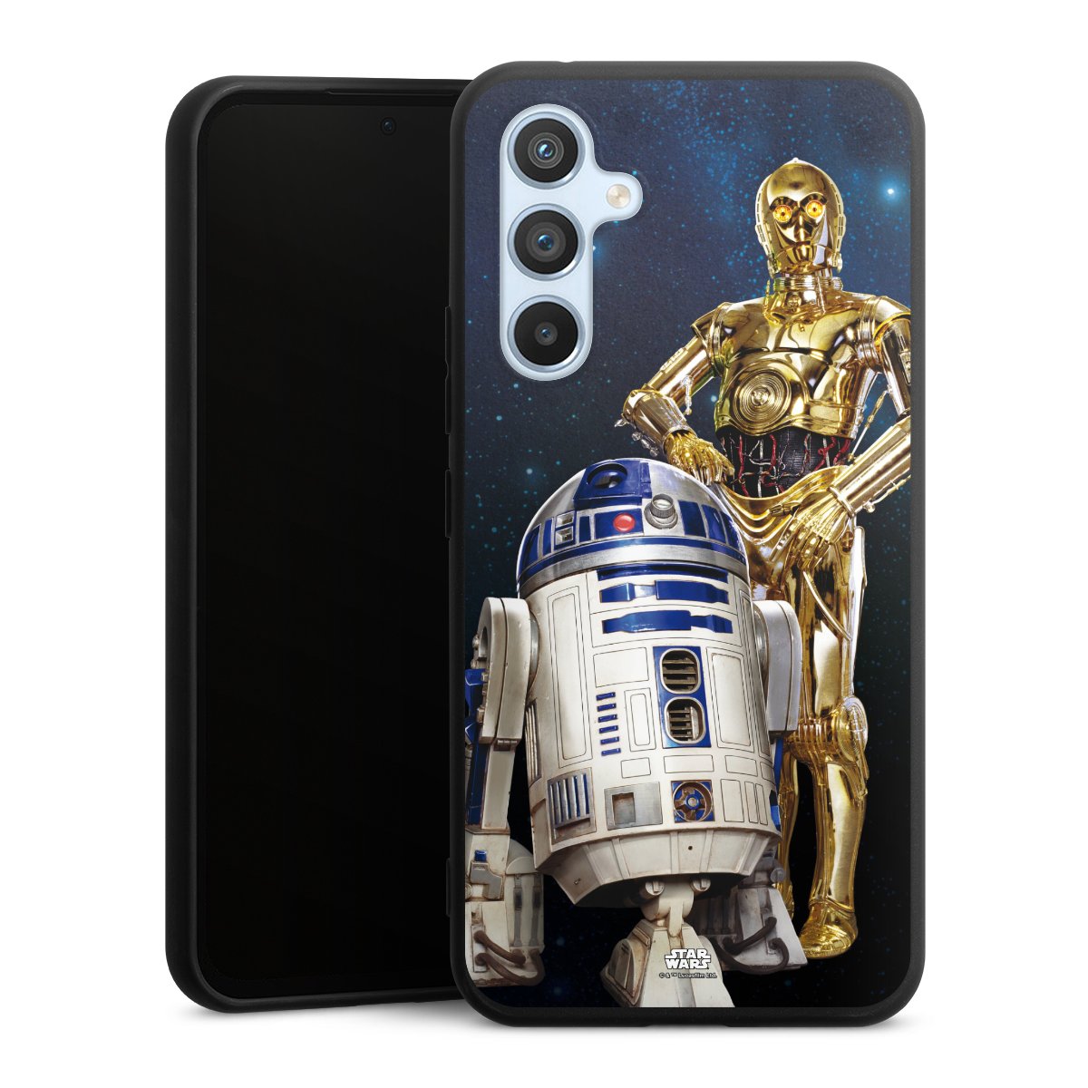 Galaxy A54 5G Handy Premium Silikon Hülle Handyhülle schwarz Case Weltall Star Wars R2d2 Silikon Premium Case