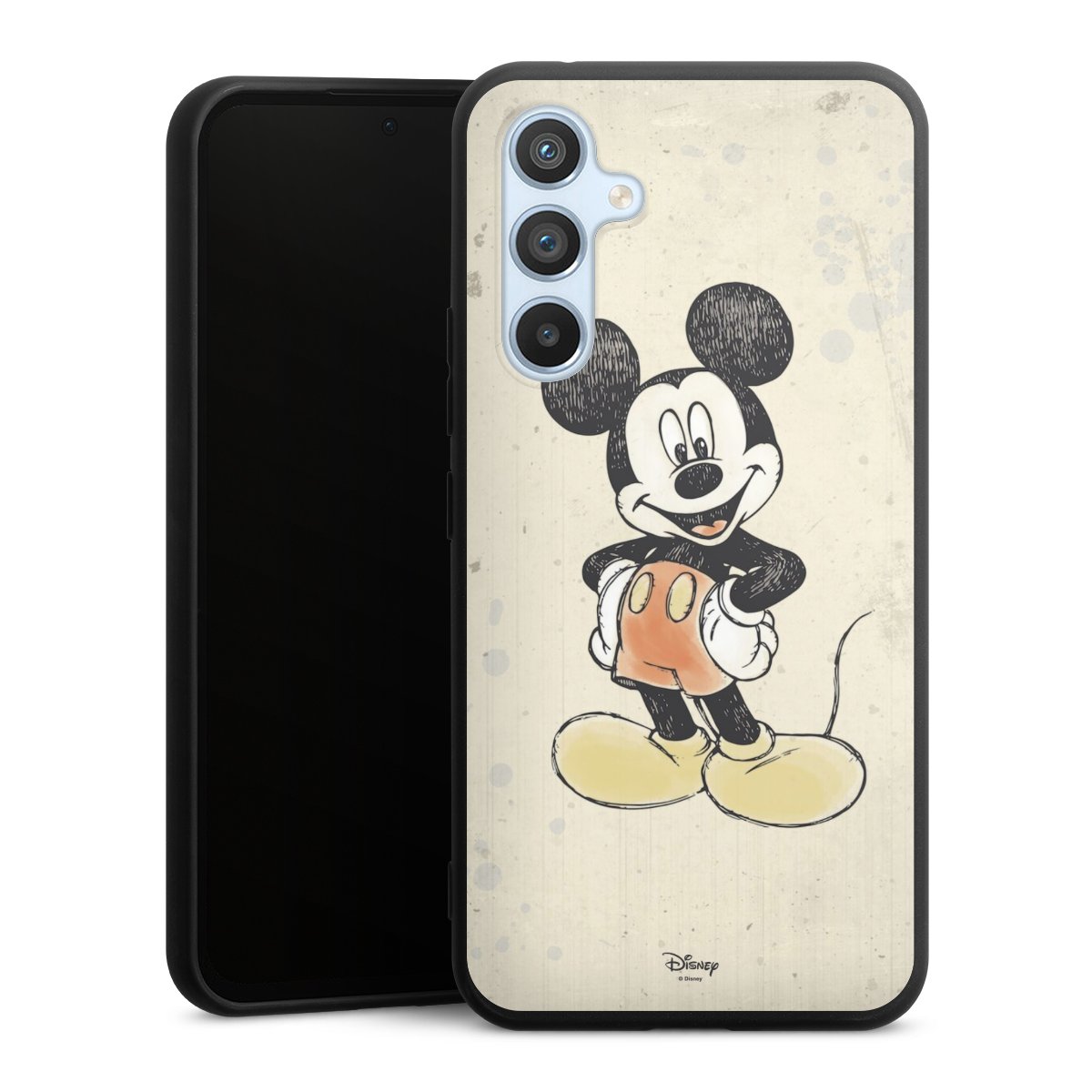 Galaxy A54 5G Handy Premium Silikon Hülle Handyhülle schwarz Case Water Colour Mickey & Minnie Mouse Official Licensed Product Silikon Premium Case