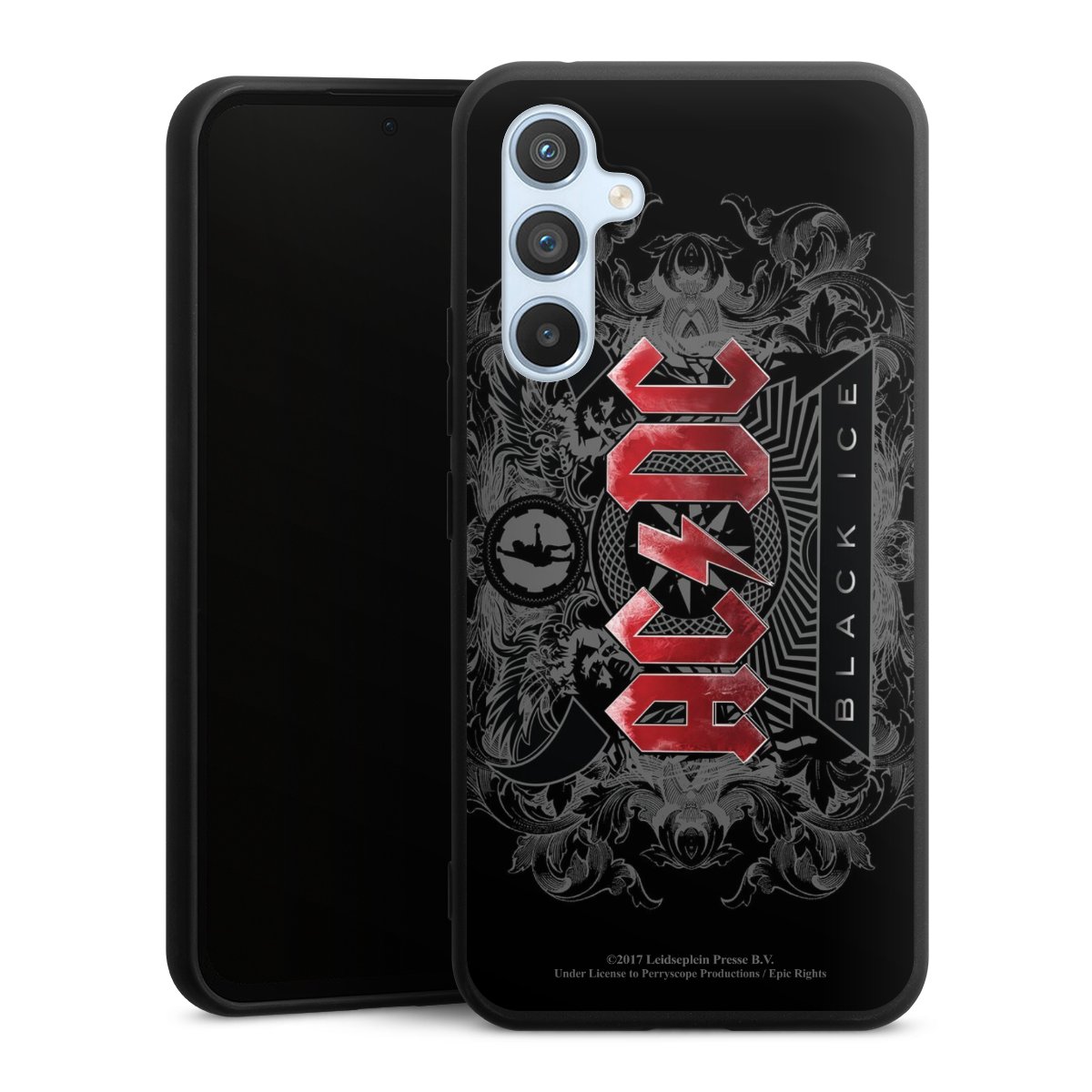 Galaxy A54 5G Handy Premium Silikon Hülle Handyhülle schwarz Case Merchandise Black Ice Acdc Silikon Premium Case