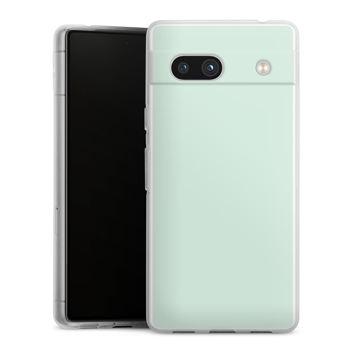 Google Pixel 7a Handy Silikon Hülle Case transparent Handyhülle Green Unicoloured Mint Silikon Case