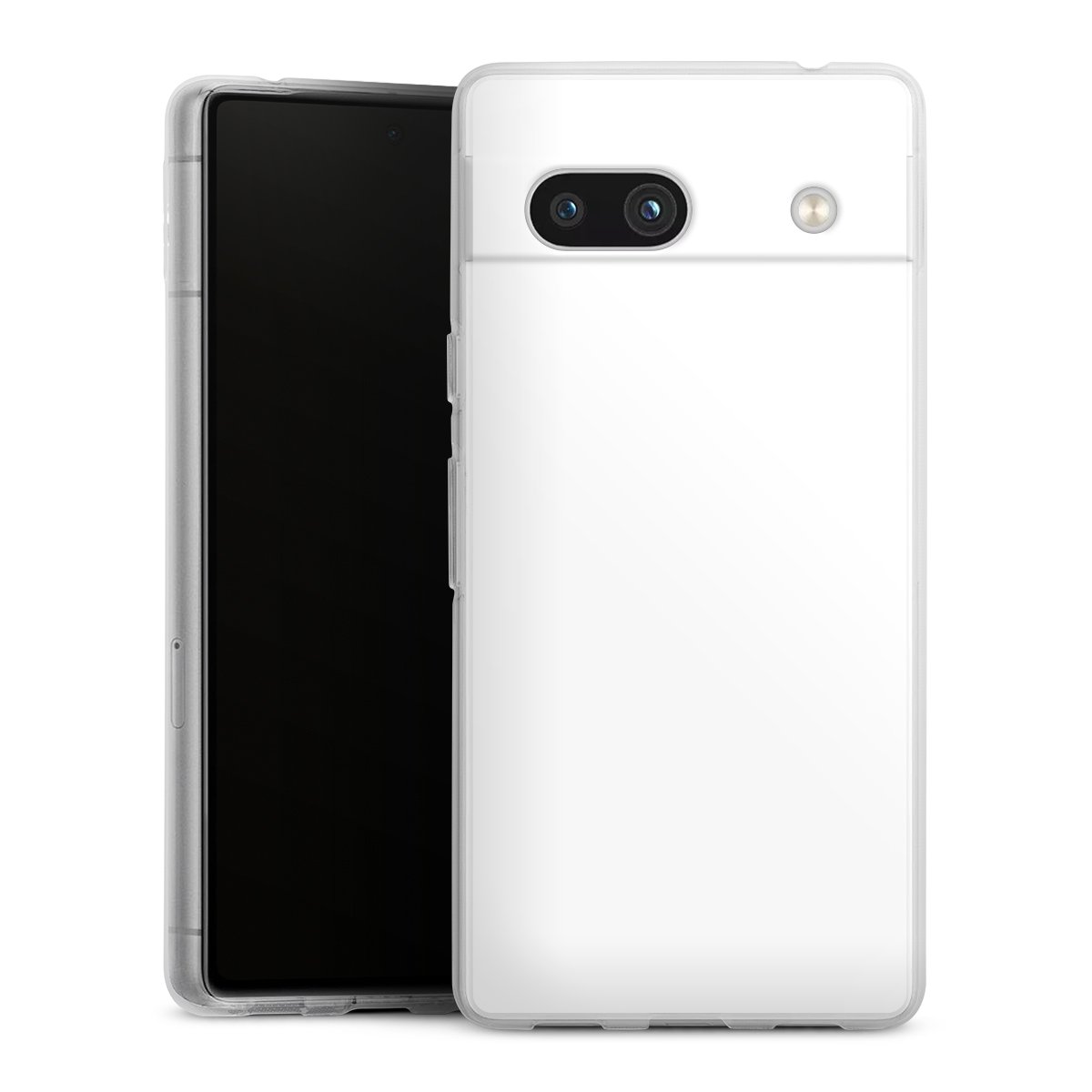 Google Pixel 7a Handy Silikon Hülle Case transparent Handyhülle Unicoloured Colour White Silikon Case