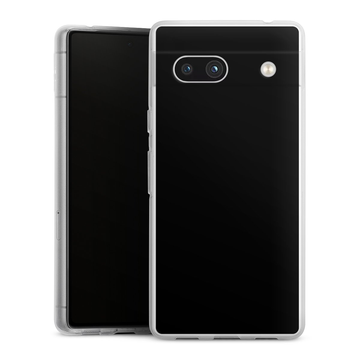 Google Pixel 7a Handy Silikon Hülle Case transparent Handyhülle Black Colour Unicoloured Silikon Case