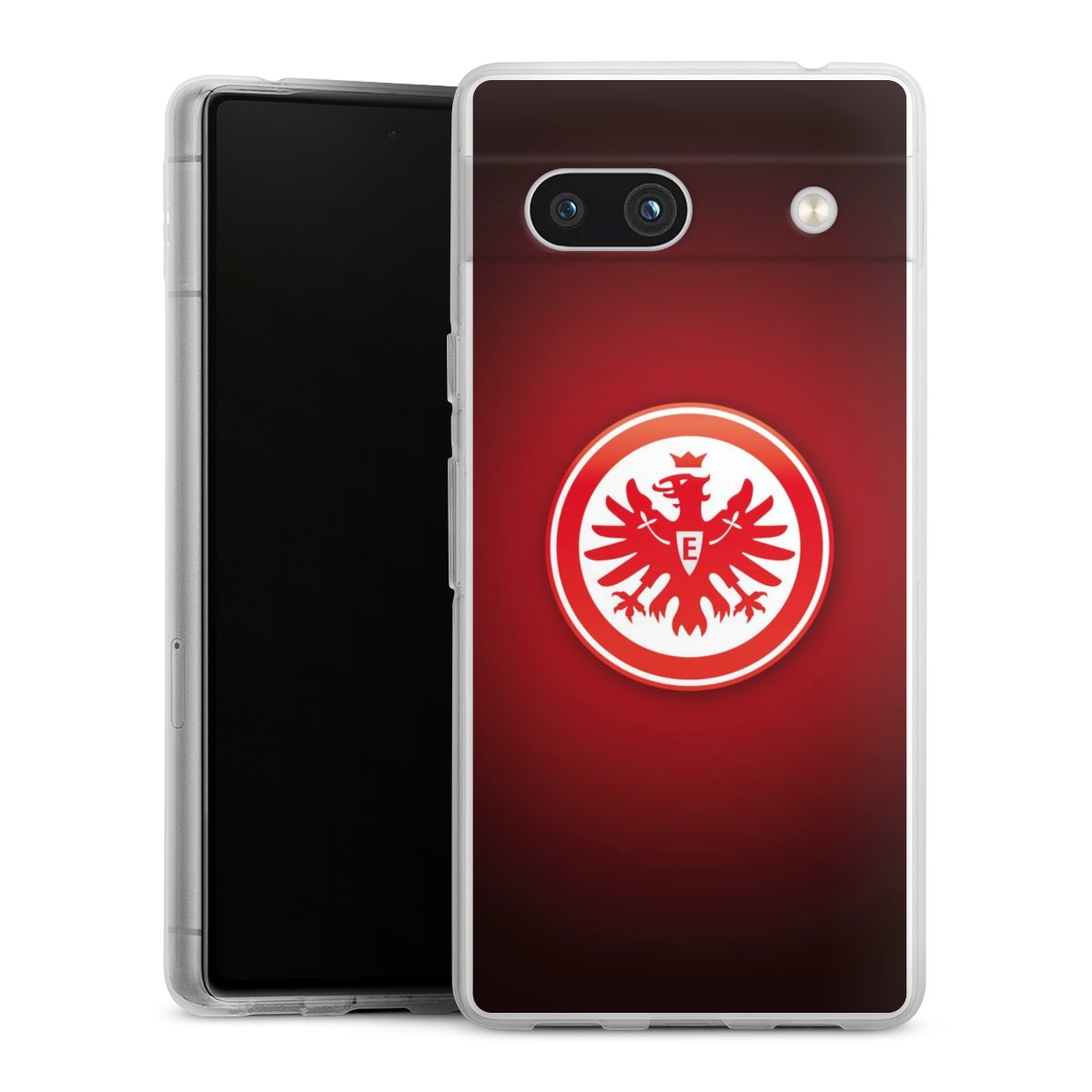 Google Pixel 7a Handy Silikon Hülle Case transparent Handyhülle Eintracht Frankfurt Official Licensed Product Coat Of Arms Silikon Case