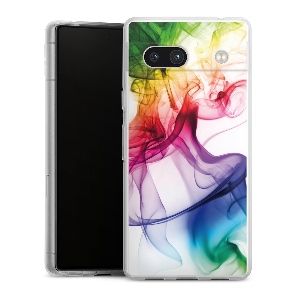 Google Pixel 7a Handy Silikon Hülle Case transparent Handyhülle Water Colour Rainbow Silikon Case