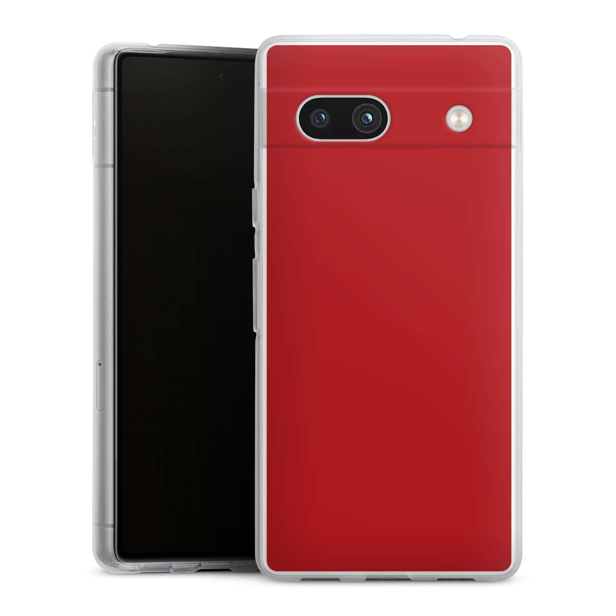 Google Pixel 7a Handy Silikon Hülle Case transparent Handyhülle Colour Unicoloured Red Silikon Case