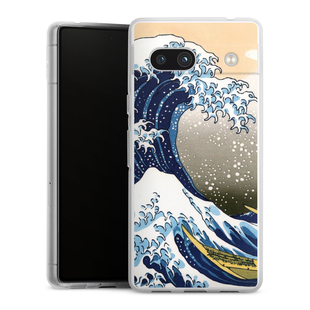 Google Pixel 7a Handy Silikon Hülle Case transparent Handyhülle Kunst Katsushika Hokusai Die Große Welle Vor Kanagawa Silikon Case