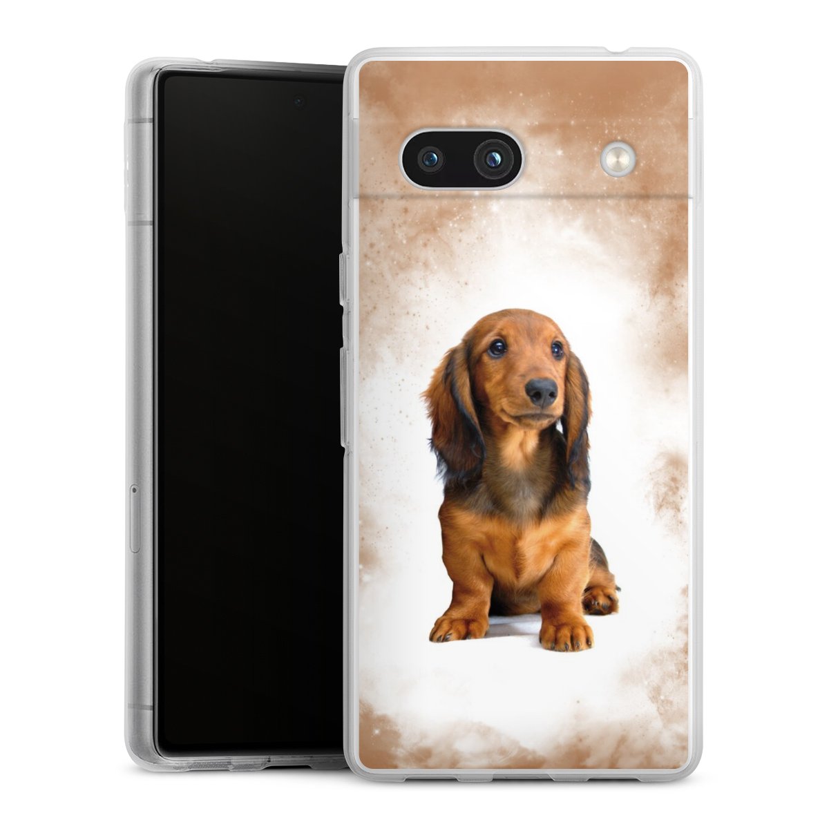 Google Pixel 7a Handy Silikon Hülle Case transparent Handyhülle Dog Pet Dachshund Silikon Case