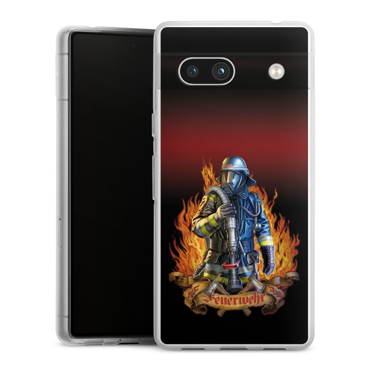 Google Pixel 7a Handy Silikon Hülle Case transparent Handyhülle Job Fire Fighter Fire Fighters Silikon Case