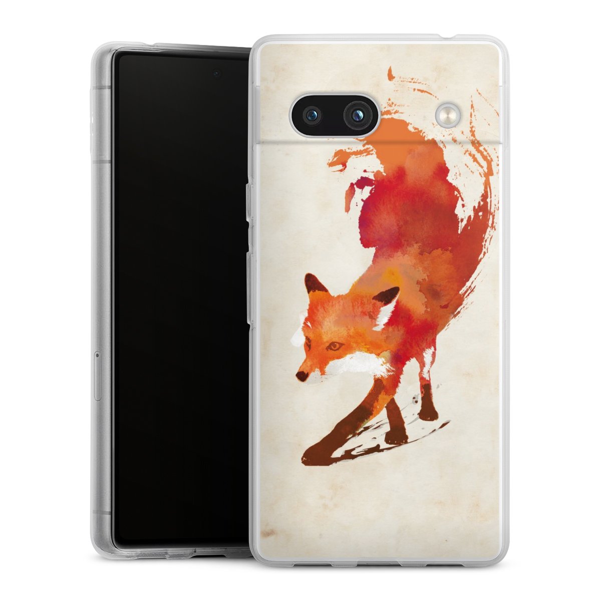 Google Pixel 7a Handy Silikon Hülle Case transparent Handyhülle Fox Graphic Silikon Case