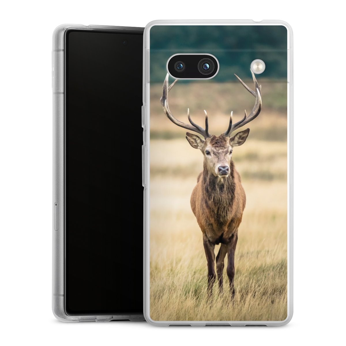 Google Pixel 7a Handy Silikon Hülle Case transparent Handyhülle Deer Meadow Forrest Silikon Case