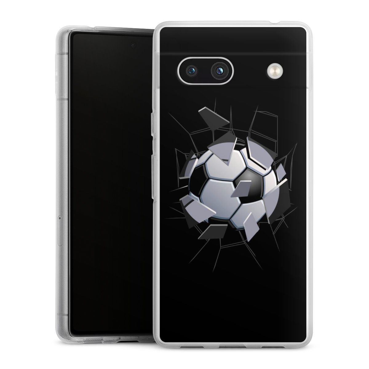 Google Pixel 7a Handy Silikon Hülle Case transparent Handyhülle Sports Soccer Mosaic Silikon Case