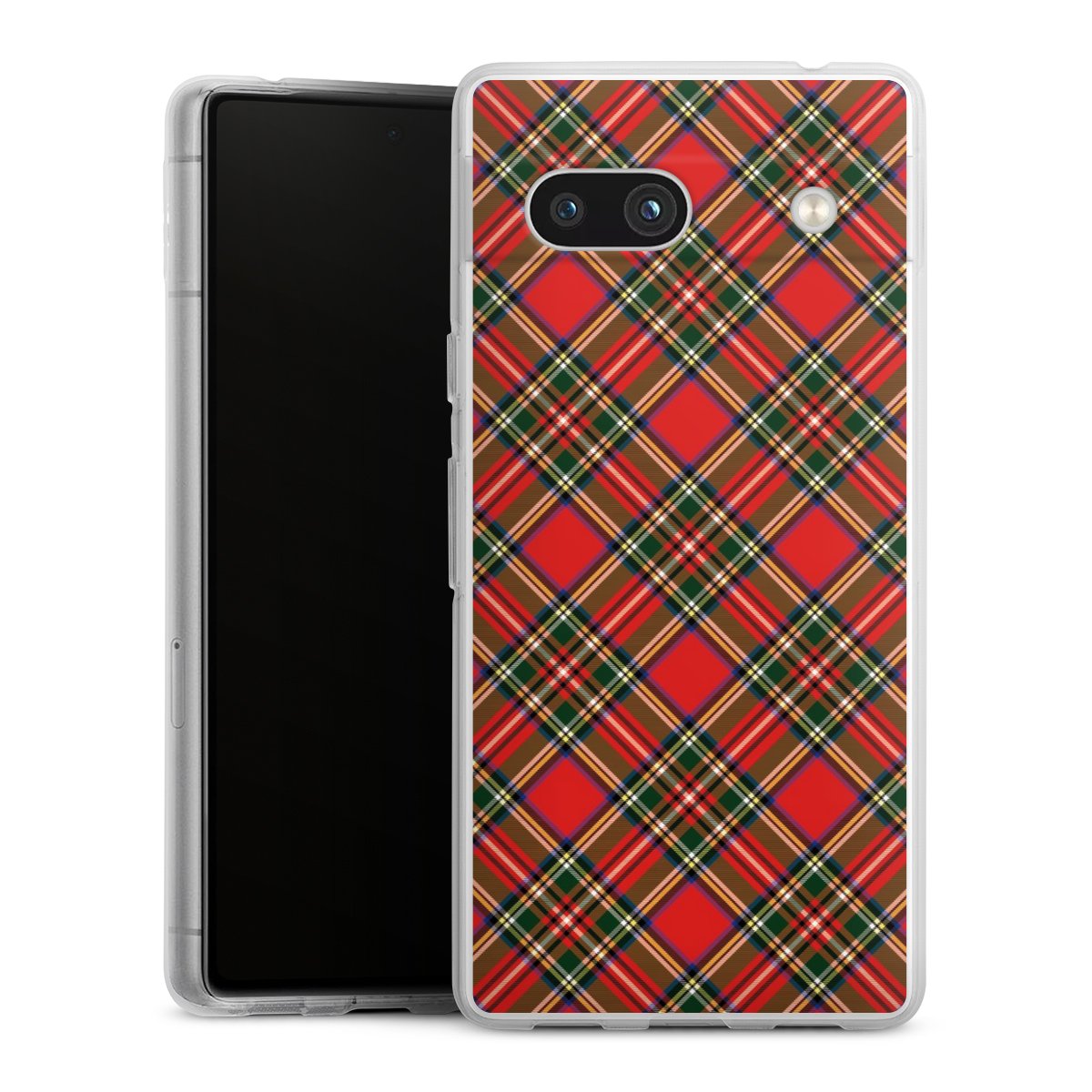 Google Pixel 7a Handy Silikon Hülle Case transparent Handyhülle Scotland Scotsman Muster Silikon Case