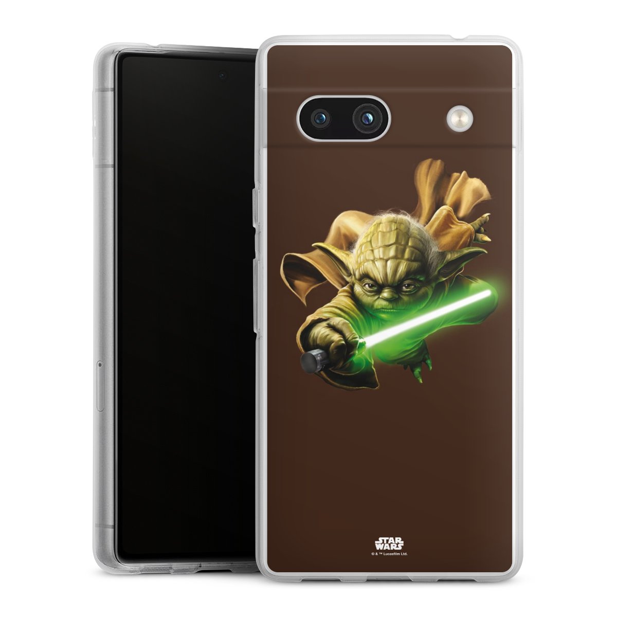 Google Pixel 7a Handy Silikon Hülle Case transparent Handyhülle Yoda Merchandise Star Wars Silikon Case