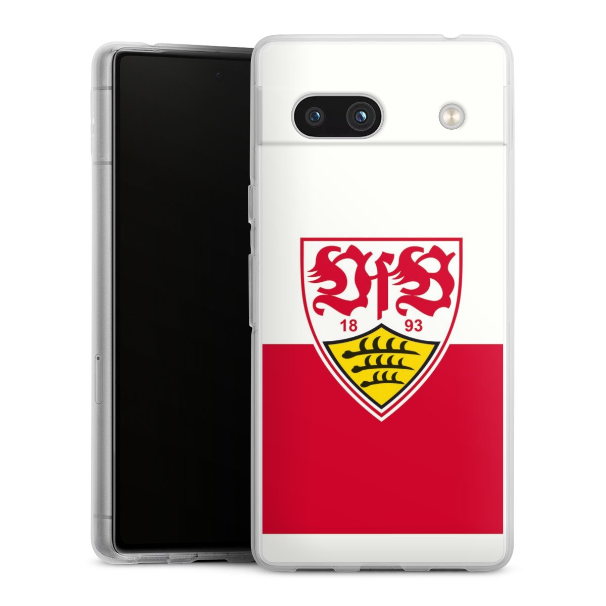 Google Pixel 7a Handy Silikon Hülle Case transparent Handyhülle Official Licensed Product Logo Vfb Stuttgart Silikon Case