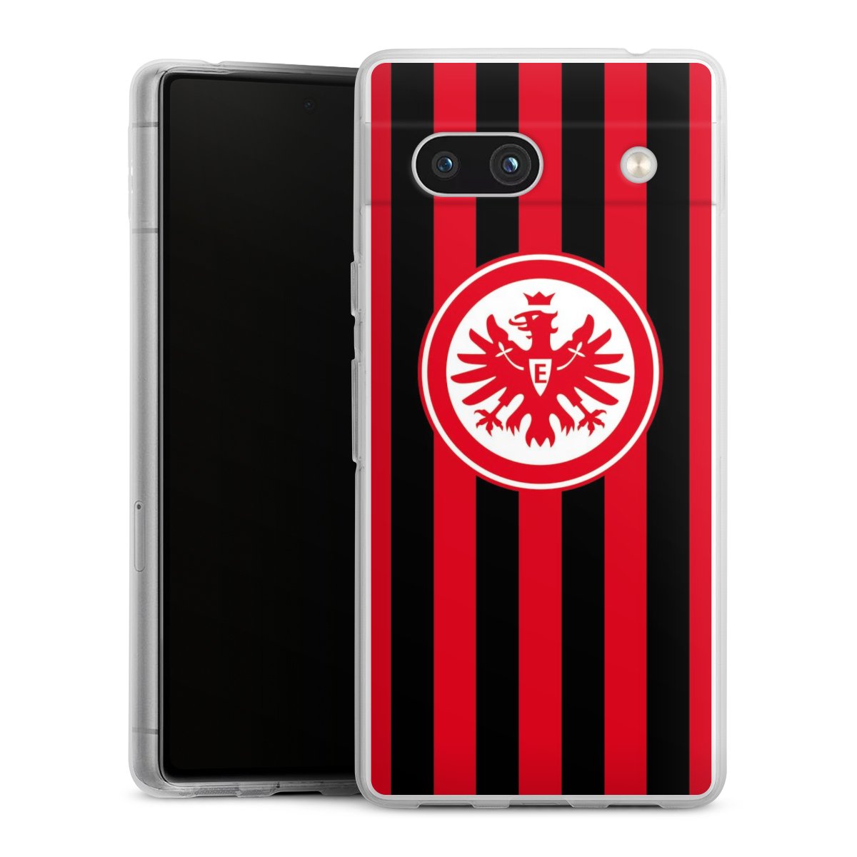 Google Pixel 7a Handy Silikon Hülle Case transparent Handyhülle Stripes Sge Eintracht Frankfurt Silikon Case