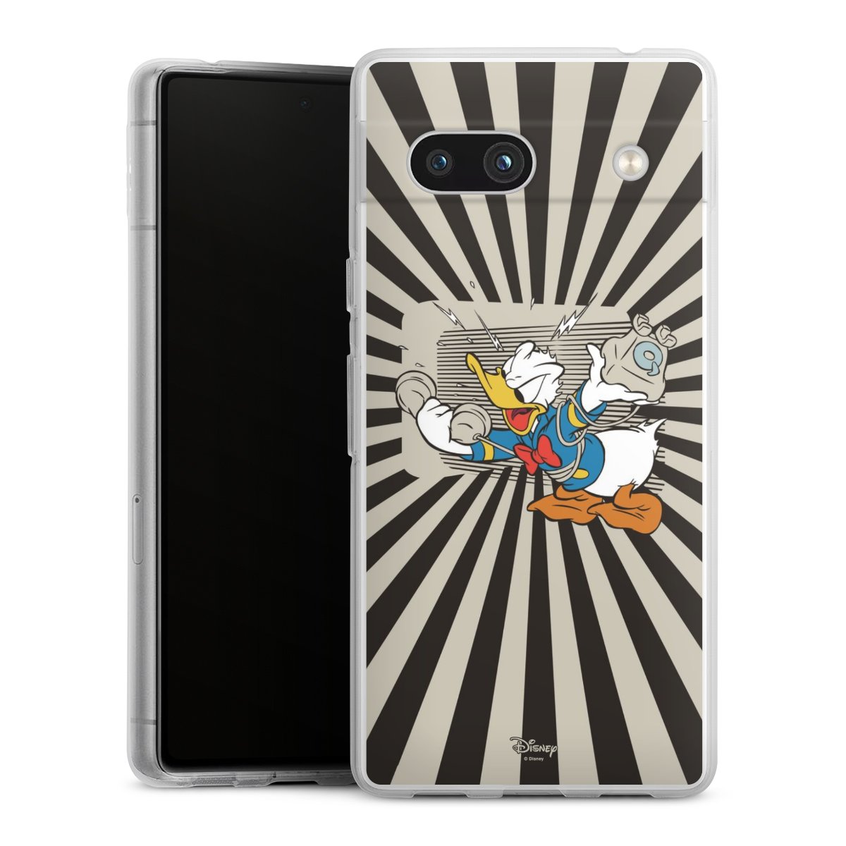 Google Pixel 7a Handy Silikon Hülle Case transparent Handyhülle Donald Duck Disney Official Licensed Product Silikon Case